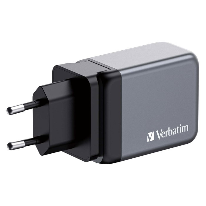 Verbatim GNC-65 Cargador de Pared GaN 65W con 2x USB-C y 1x USB-A