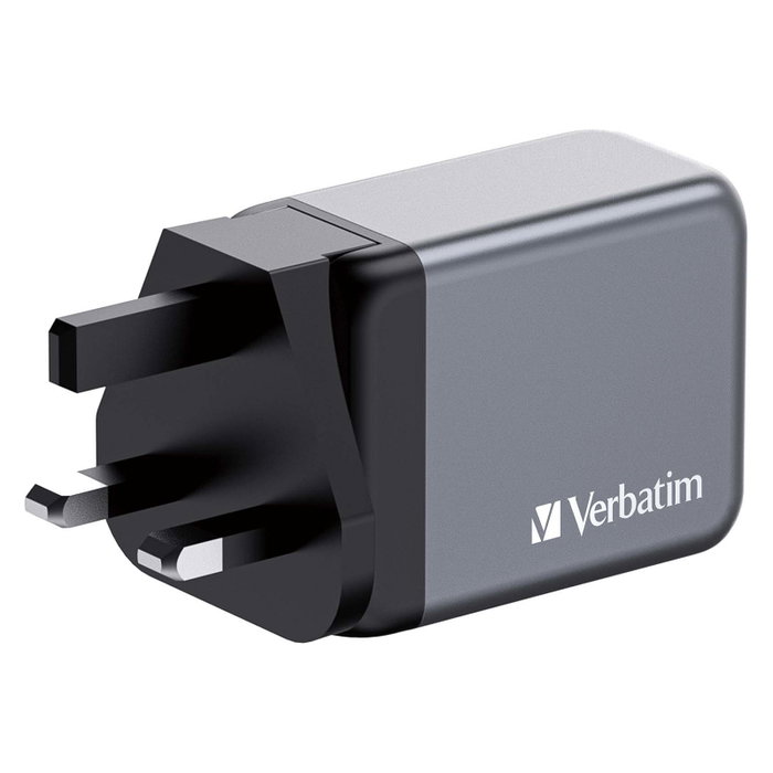 Verbatim GNC-65 Cargador de Pared GaN 65W con 2x USB-C y 1x USB-A