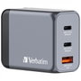 Verbatim GNC-65 Cargador de Pared GaN 65W con 2x USB-C y 1x USB-A