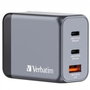 Verbatim GNC-65 Cargador de Pared GaN 65W con 2x USB-C y 1x USB-A