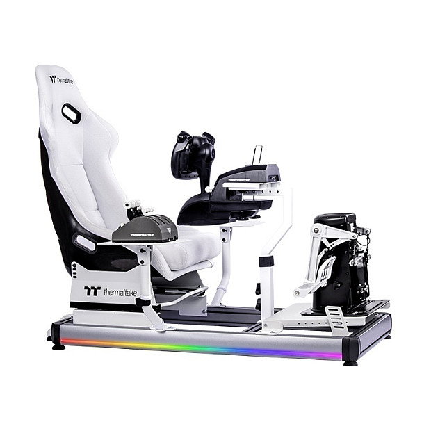 Thermaltake GF500 Flight Simulator Cockpit Snow Cabina de vuelo Blanca Aluminio GSC-F50-CPASWH-01