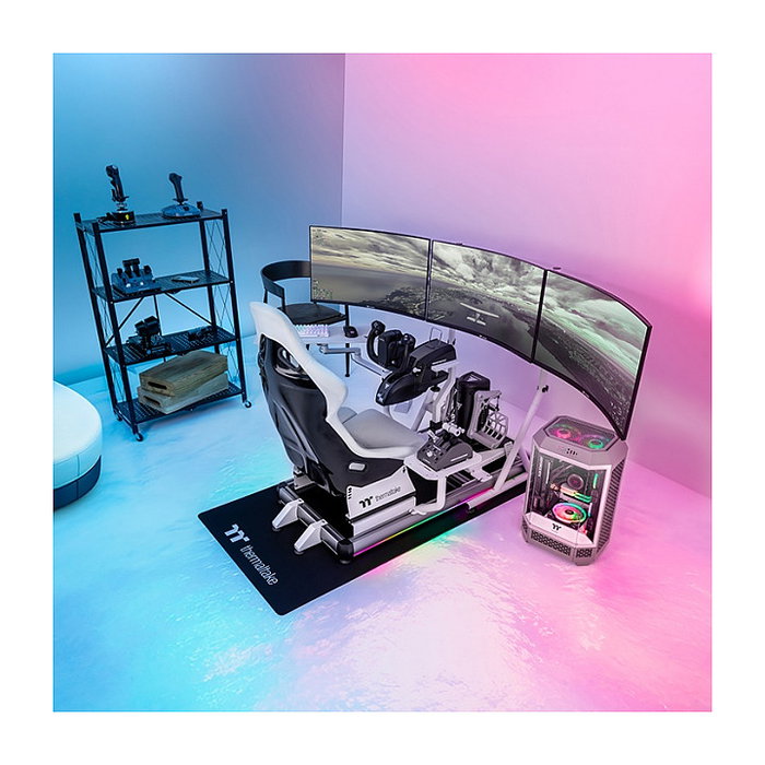 Thermaltake GF500 Flight Simulator Cockpit Snow Cabina de vuelo Blanca Aluminio GSC-F50-CPASWH-01