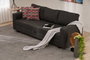 Atelier Del Sofa Sofá-Cama 3 Plazas Antracita con Almacenamiento 220x80 cm