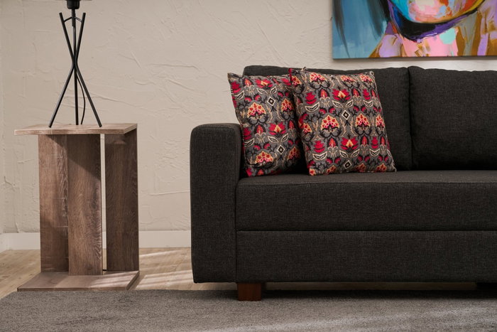 Atelier Del Sofa Sofá-Cama 3 Plazas Antracita con Almacenamiento 220x80 cm