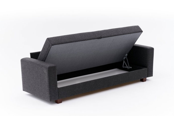 Atelier Del Sofa Sofá-Cama 3 Plazas Antracita con Almacenamiento 220x80 cm