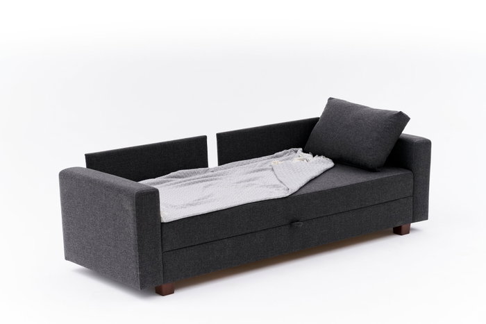 Atelier Del Sofa Sofá-Cama 3 Plazas Antracita con Almacenamiento 220x80 cm