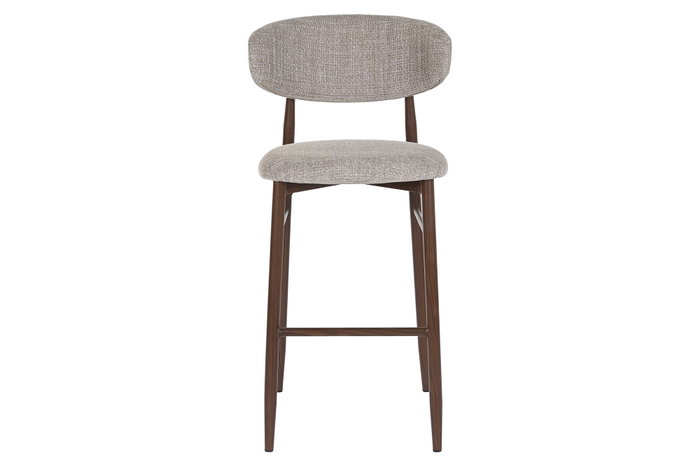DKD Home Decor Taburete Urban Colección Yamap Beige Nogal Metal y Poliéster 55x52x104 cm (2 Unidades)