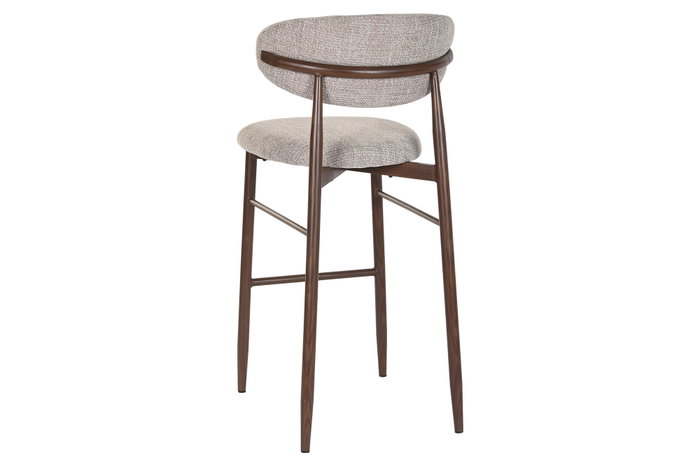 DKD Home Decor Taburete Urban Colección Yamap Beige Nogal Metal y Poliéster 55x52x104 cm (2 Unidades)