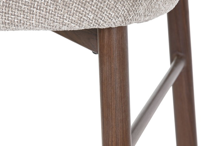 DKD Home Decor Taburete Urban Colección Yamap Beige Nogal Metal y Poliéster 55x52x104 cm (2 Unidades)