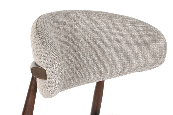 DKD Home Decor Taburete Urban Colección Yamap Beige Nogal Metal y Poliéster 55x52x104 cm (2 Unidades)