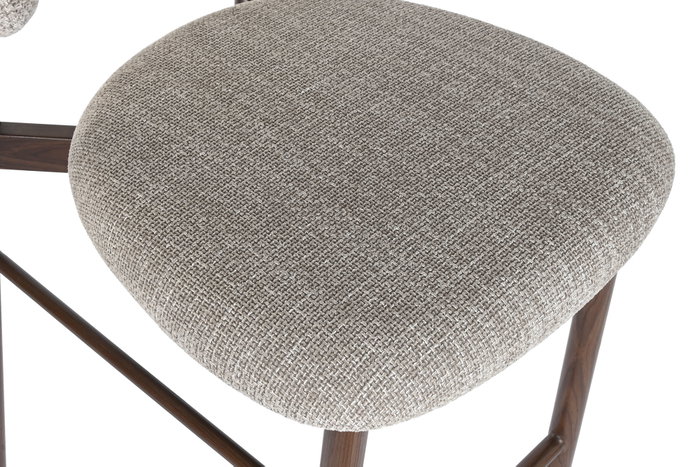 DKD Home Decor Taburete Urban Colección Yamap Beige Nogal Metal y Poliéster 55x52x104 cm (2 Unidades)