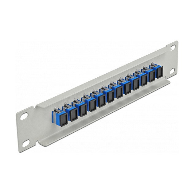 DeLOCK Panel de conexión de fibra óptica 12 puertos SC Simplex azul 1U gris 10″ DeLOCK Panel de conexión de fibra óptica 12 puertos SC Simplex azul 1U gris 10″