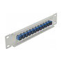 DeLOCK Panel de conexión de fibra óptica 12 puertos SC Simplex azul 1U gris 10″