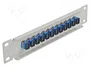 DeLOCK Panel de conexión de fibra óptica 12 puertos SC Simplex azul 1U gris 10″
