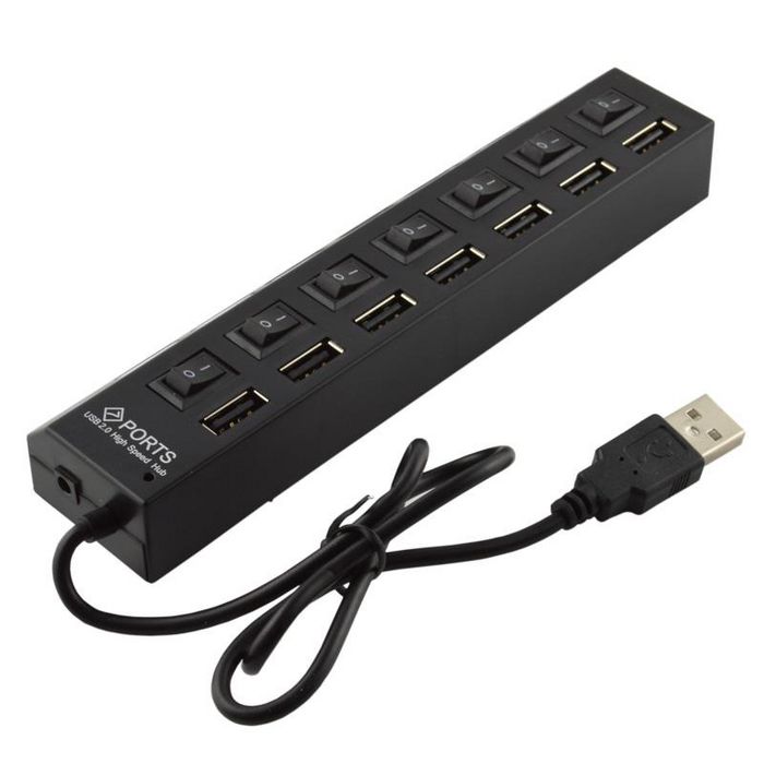 CoreParts Hub USB de 7 puertos USB 2.0 Negro CoreParts Hub USB de 7 puertos USB 2.0 Negro