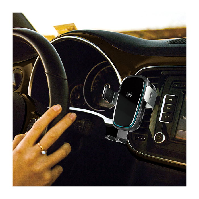 LogiLink Cargador inalámbrico para coche con activación por gravedad, 15W