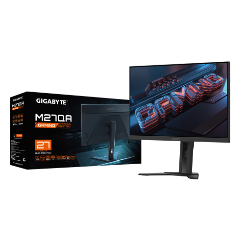 Gigabyte M27QA Monitor Gaming 27" QHD 2560x1440 SS-IPS, 180Hz, HDR400, FreeSync Premium, 0.5ms, 95% DCI-P3, Negro - 9DM27QA-00-1ABEK