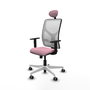 PIQUERAS Y CRESPO Silla de oficina Motilla Rosa y Blanco