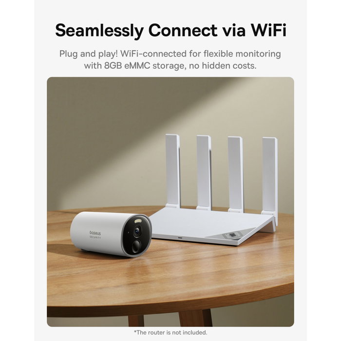 Baseus Security B1 Cámara de Seguridad Exterior 2K Blanco