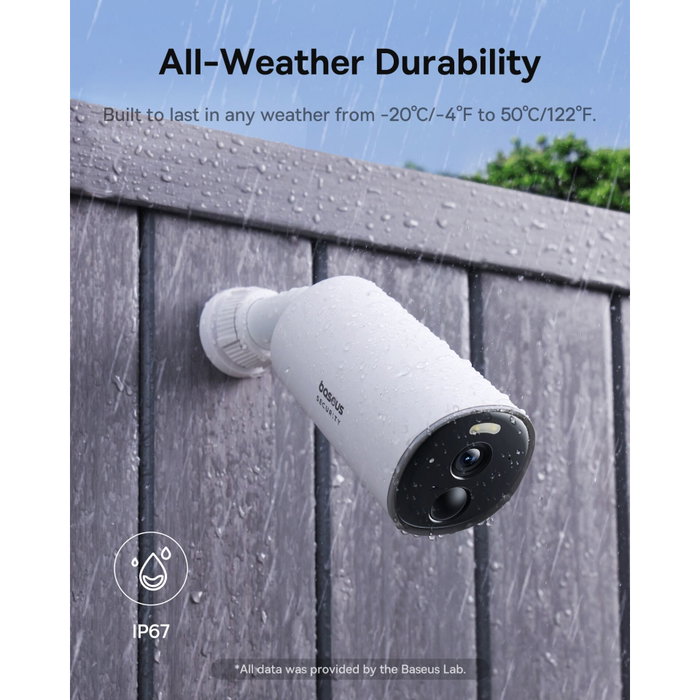 Baseus Security B1 Cámara de Seguridad Exterior 2K Blanco