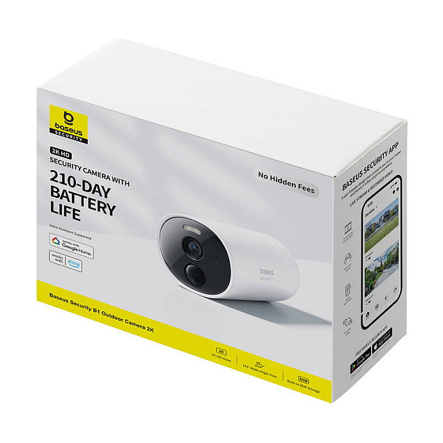 Baseus Security B1 Outdoor 2K Cámara de seguridad IP exterior inalámbrica blanca Baseus Security B1 Outdoor 2K Cámara de seguridad IP exterior inalámbrica blanca