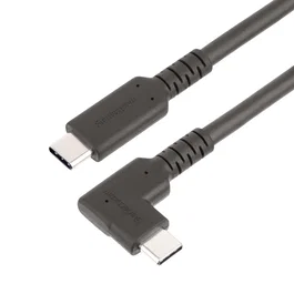 StarTech.com Cable USB-C RUSB31CC1MBR de 1 m, 10 Gbps, 100 W, Ángulo Recto, Negro