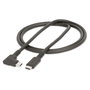 StarTech.com Cable USB-C RUSB31CC1MBR de 1 m, 10 Gbps, 100 W, Ángulo Recto, Negro