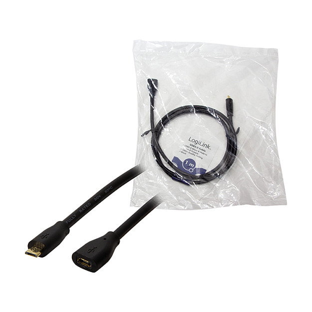 LOGILINK Cable USB 2.0 Micro-USB B de 1 m, Negro