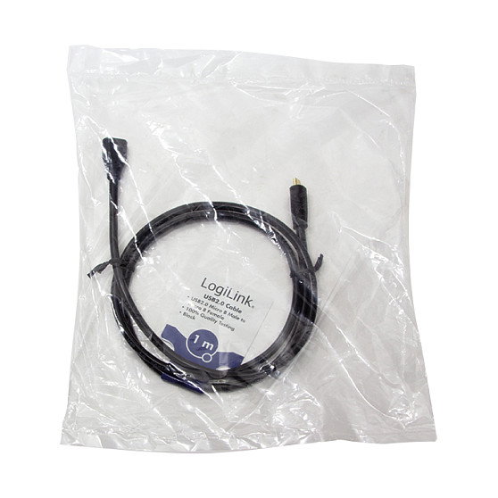 LOGILINK Cable USB 2.0 Micro-USB B de 1 m, Negro
