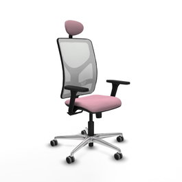 PIQUERAS Y CRESPO Silla de oficina Motilla Rosa y Blanco