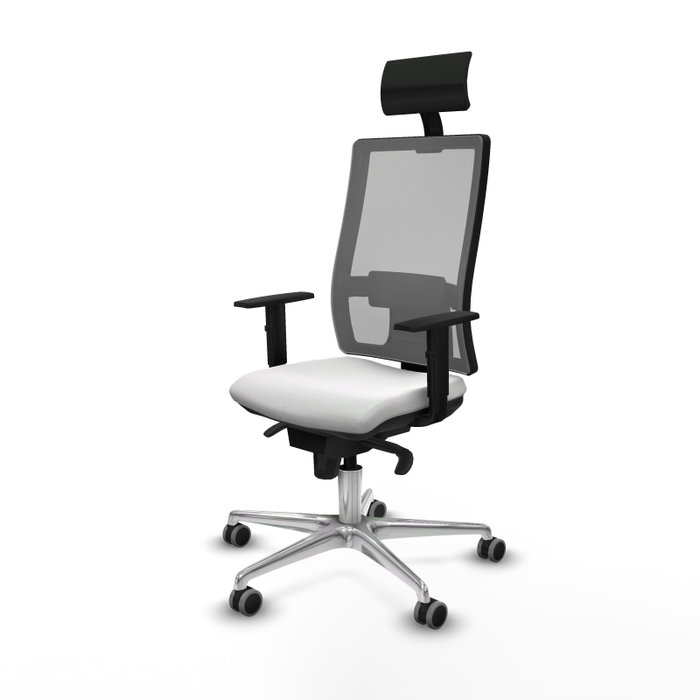 PIQUERAS Y CRESPO Silla de oficina Horna con mecanismo Sincro, Blanco y Gris PIQUERAS Y CRESPO Silla de oficina Horna con mecanismo Sincro, Blanco y Gris
