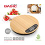 Inde Báscula de Cocina Digital Redonda de Bambú 5 Kg. Dimensiones: 20.8 cm (Largo) x 20.7 cm (Alto) x 4.1 cm (Ancho) (12 Unidades)