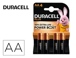 Duracell Pila Alcalina Plus AA Power Boost Blister de 4 ud