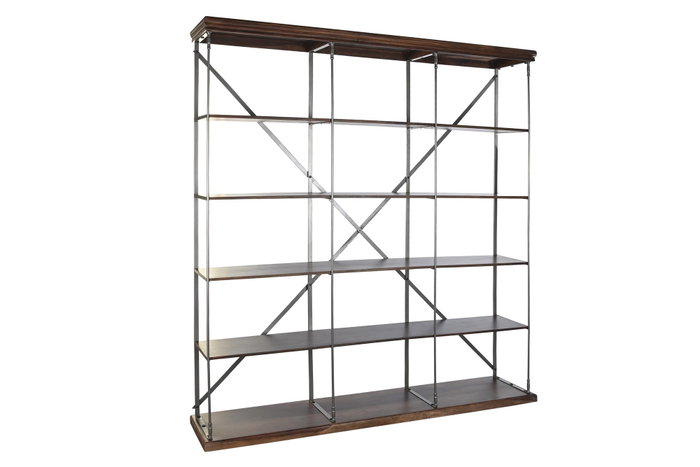 DKD Home Decor Estanteria Loft Marron Gris Claro Metal Sheesham 43 x 220 x 213 cm 4 Estantes DKD Home Decor Estanteria Loft Marron Gris Claro Metal Sheesham 43 x 220 x 213 cm 4 Estantes