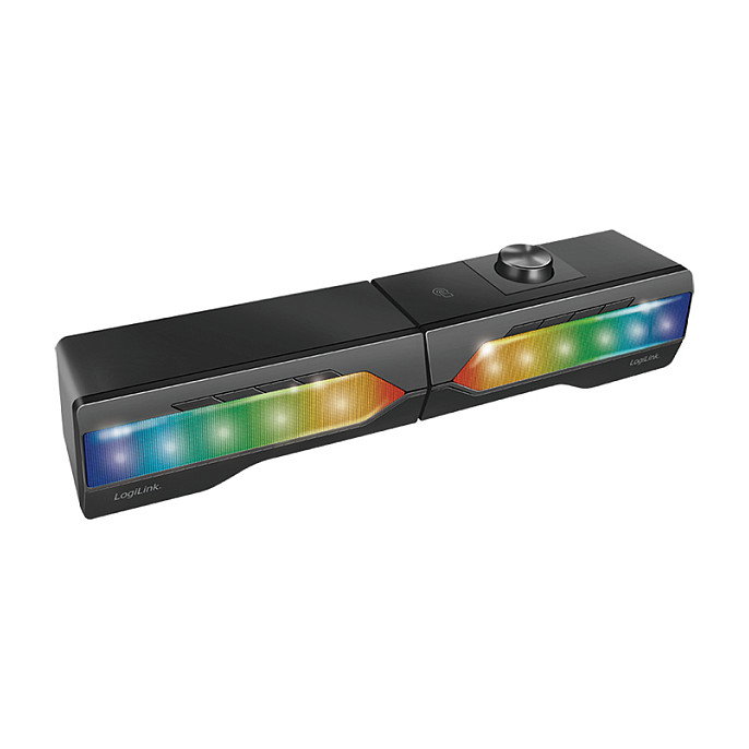 LogiLink Barra de Sonido Activa con Iluminación, 2.0 CH, BT/3.5mm