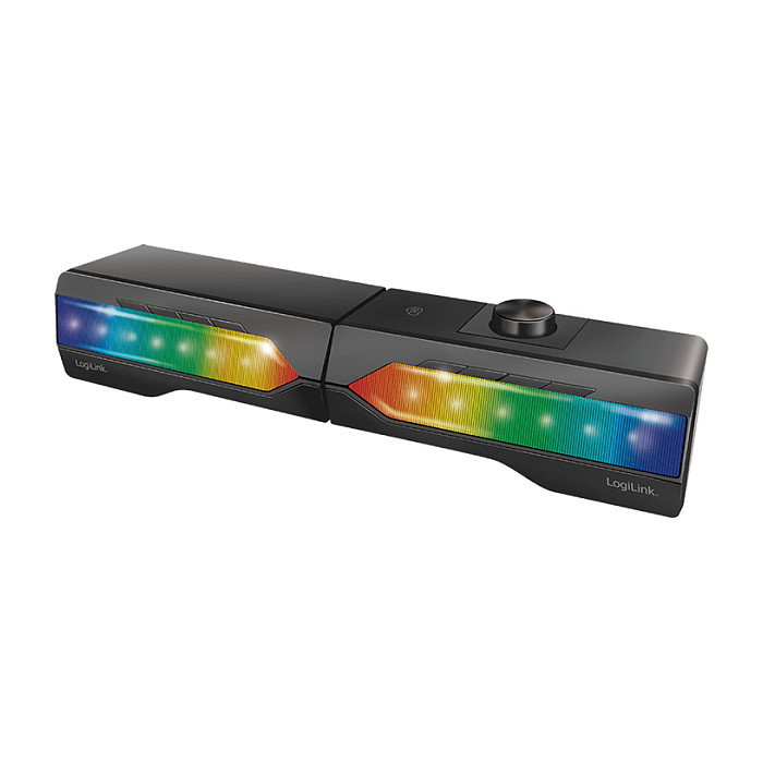 LogiLink Barra de Sonido Activa con Iluminación, 2.0 CH, BT/3.5mm