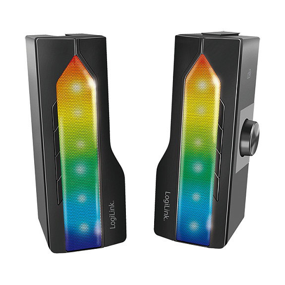 LogiLink Barra de Sonido Activa con Iluminación, 2.0 CH, BT/3.5mm