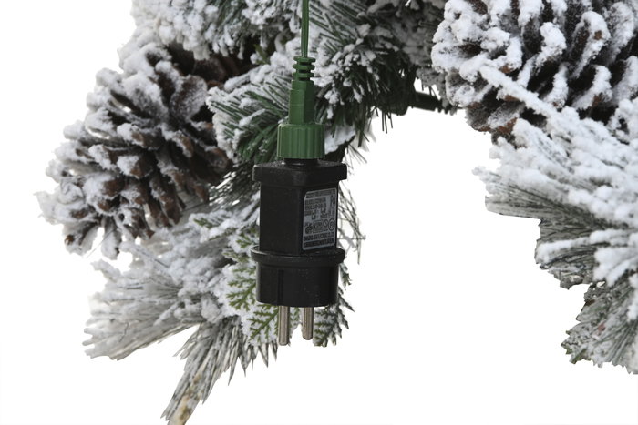 DKD Home Decor Árbol de Navidad Blanco 140 x 240 x 140 cm con 1312 Ramas y Luz Cálida