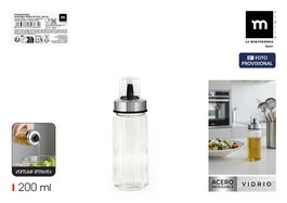 La Mediterranea Aceitera Vidrio Ottico 200 ml con medidas 5.5x5.5x17 cm (24 Unidades)