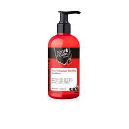 Real Natura Acondicionador Pro-Vitamina Bomba Sin Sal 300ml - Hidratación y Crecimiento Capilar con Vitaminas A y B5