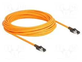 DeLOCK Cable de red RJ45 Cat.6A S/FTP 10 m Naranja con función USB Type-C™ Self Tracing