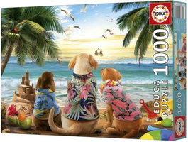 EDUCA BORRAS Puzzle 1000 piezas Perros en la playa