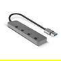 LINDY 43309 Hub USB 3.0 de 4 Puertos Aktiv Gris