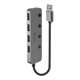 LINDY 43309 Hub USB 3.0 de 4 Puertos Aktiv Gris
