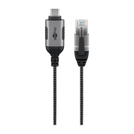 Goobay Adaptador Ethernet USB-C 3.2 Gen2 a RJ-45, 5 Metros, Negro/Gris