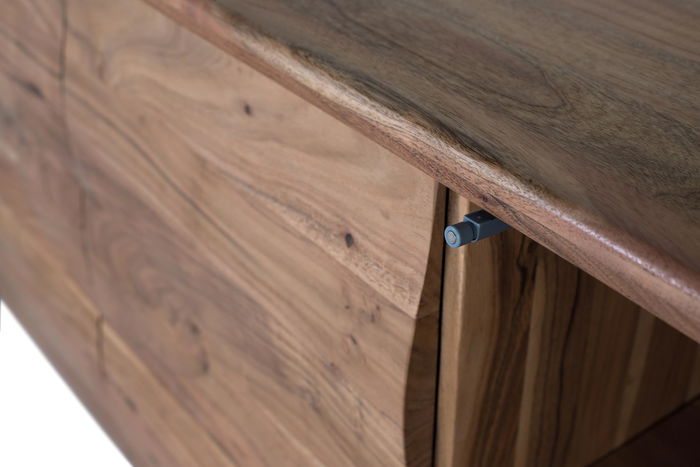 GINER Y COLOMER Aparador de Madera de Acacia Maciza 140 cm, Diseño Moderno Minimalista, Acabado Natural GINER Y COLOMER Aparador de Madera de Acacia Maciza 140 cm, Diseño Moderno Minimalista, Acabado Natural