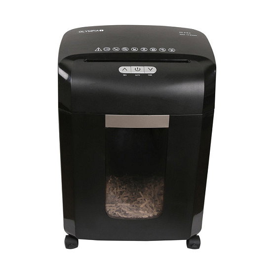 Olympia CC 415.4 Aktenvernichter - Trituradora de Papel de Corte Cruzado, 15 Hojas, Nivel de Seguridad P-4, 4x35 mm, 16 L, Negro