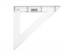 Faibo Escuadra 41225 Transparente en Plástico Inyectado Graduado y Biselado 25 cm