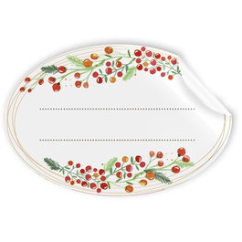 OEM SIN MARCA Etiquetas de Regalo Adhesivas Rollo 250 uds. Ovaladas Navidad Muérdago