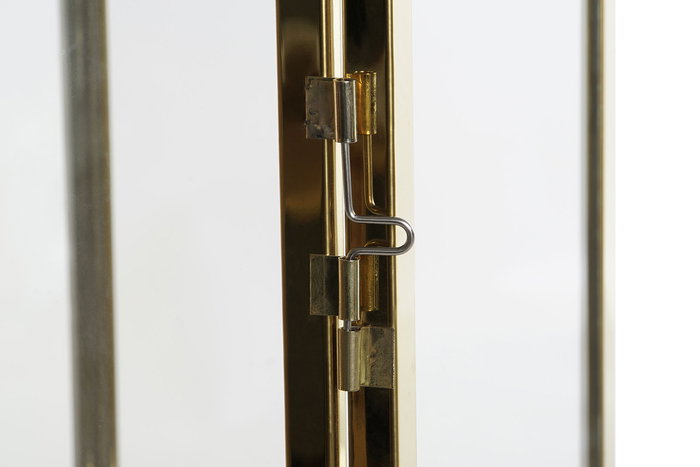 DKD Home Decor Portavelas Navidad Alpina Dorado Plateado Aluminio Cristal 14 x 35 x 14 cm (2 Unidades)